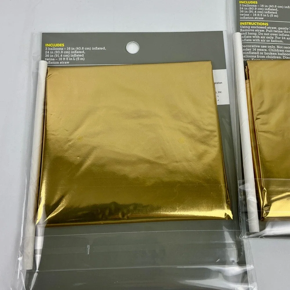 2 Packs of 3 Gold Star Balloons Kit Party Decorations Bundle‎ 16